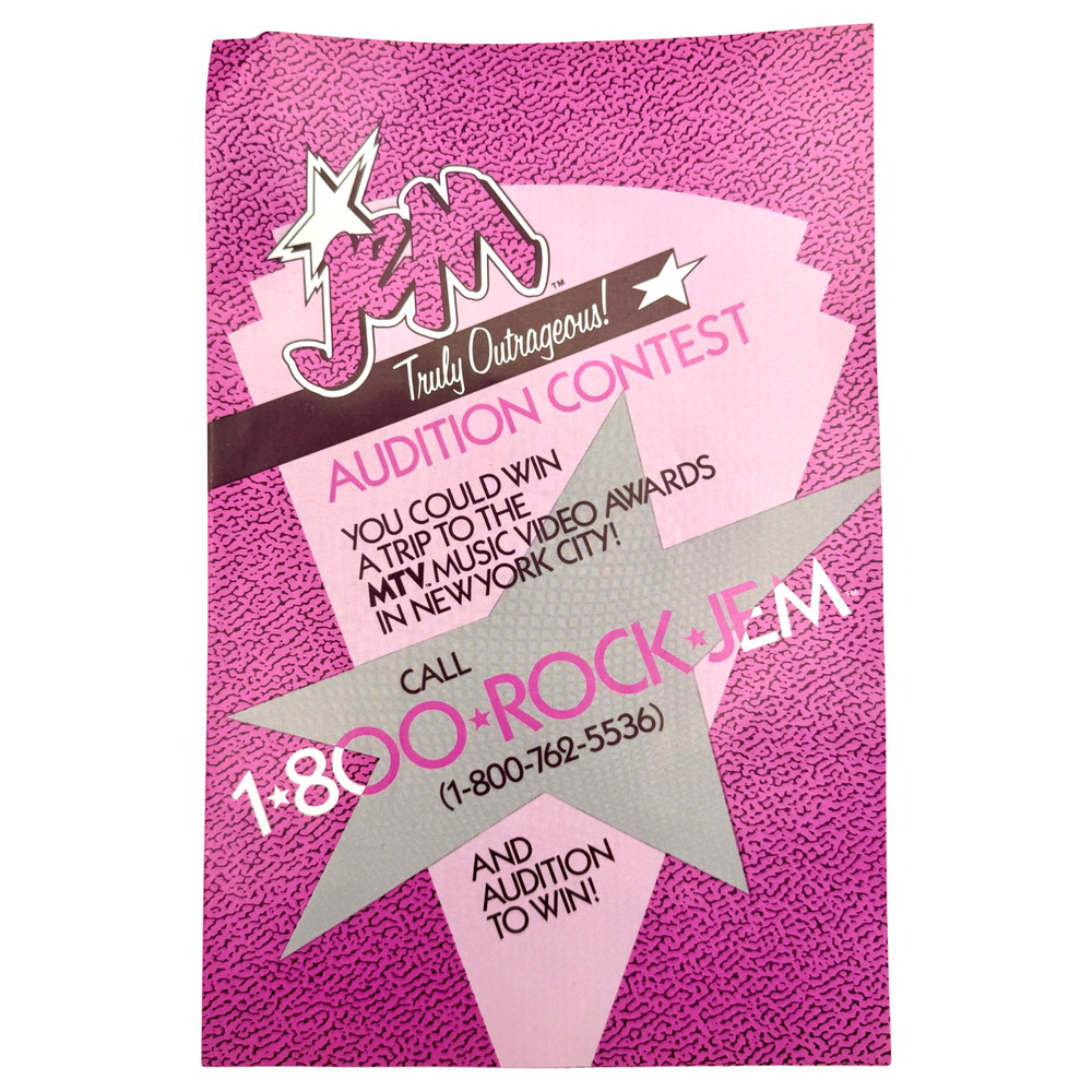 Jem & the Holograms Original 1985 Audition Contest Game Card Bifold Paper Insert